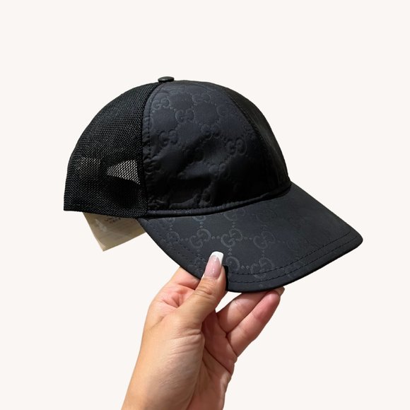 Gucci GG Guccissima Nylon Baseball Cap in Black - Picture 2 of 7